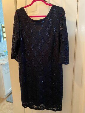 Black Navy Sequin Dress